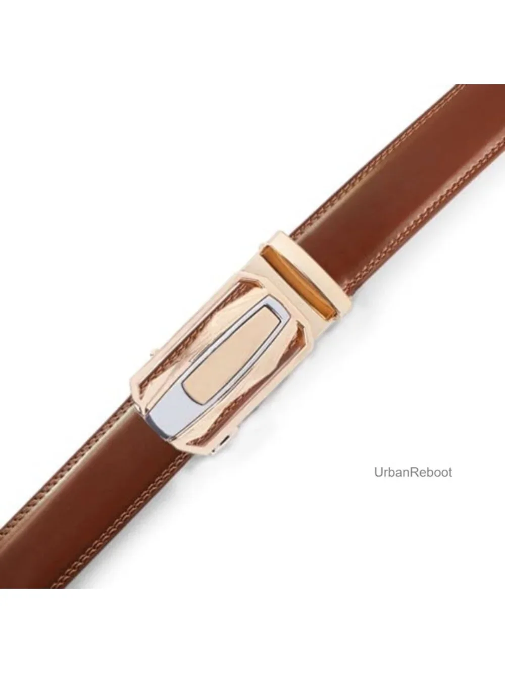 2-Pack Men's Ratchet Leather Belt Set - Adjustable Sliding Buckle, Cut for Fit,